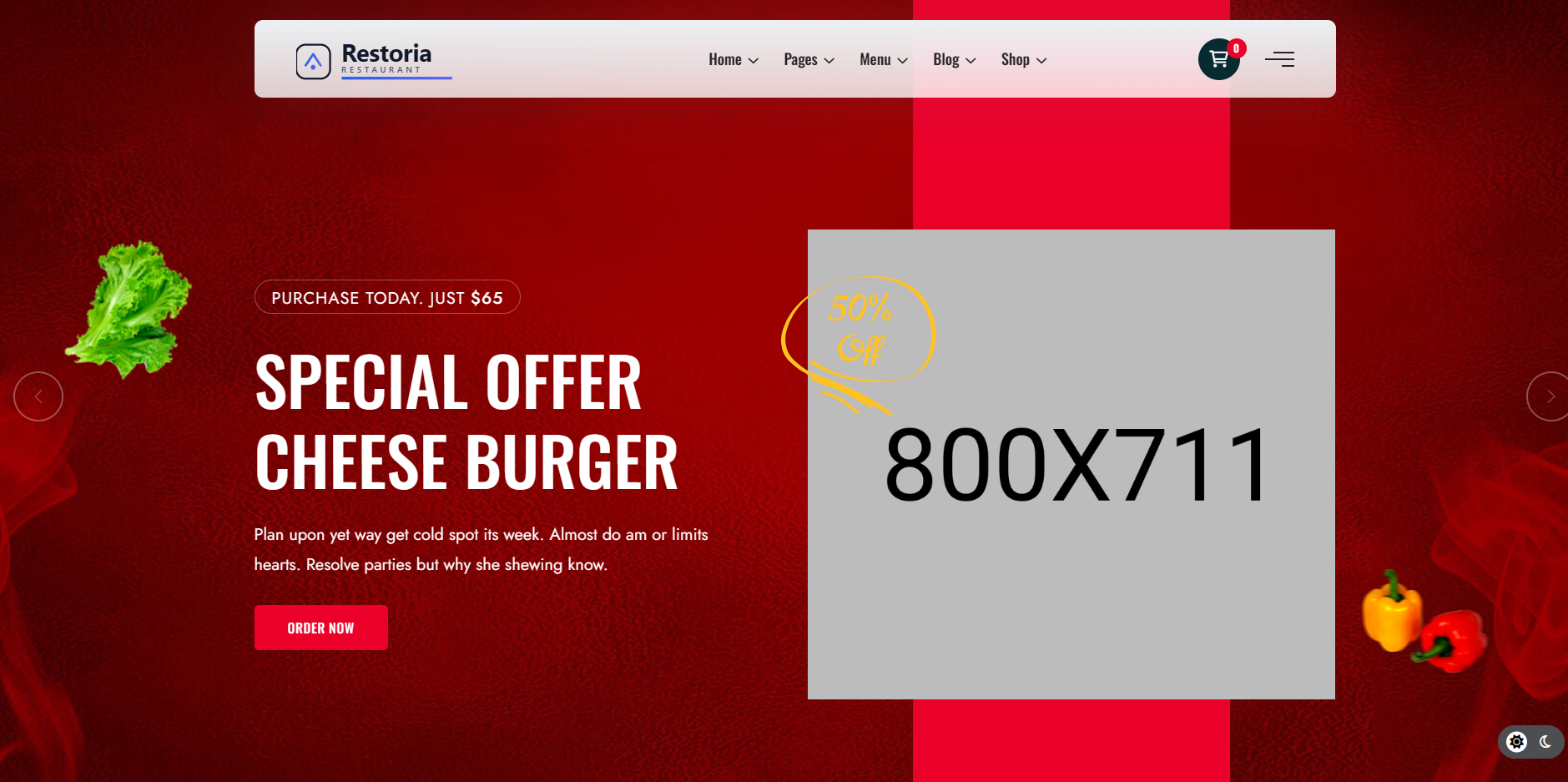 Restoria Food & Restaurant — BitSic ready-made solution preview